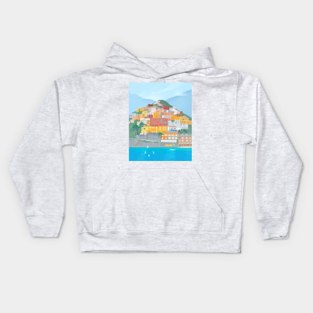 Positano, Italy Kids Hoodie by Petras